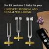 Healing Tuning Forks (128Hz, 256Hz, 512Hz) ? Tuning Fork Medical Set with Body Weights for Chakra Healing ? Yoga and Meditation Accessories ? Frequenc
