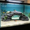 Turtle Tank Decoration Basking Platform, Rock Look Resin Baby Tortoise Climbing Ramp, Shelter Hideaway Arched Reptiles Dock Resting Terrace