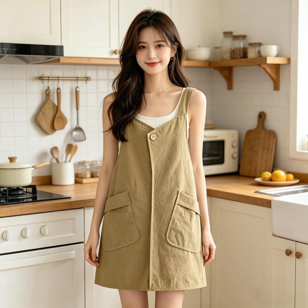 Waterproof Kitchen Apron Anti-Stain Vest-Style Apron Work Clothes Adult Apron Restaurant