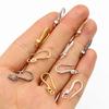 10pcs 19x8mm with Zircon Earring Hooks Wires Brass Material DIY Jewelry Making Earrings Accessories Handmade Findings