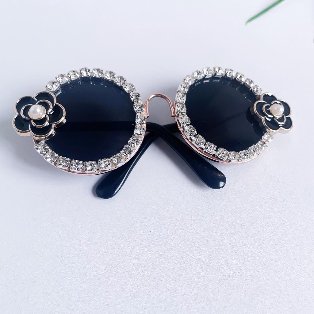 Pet Glasses Flower Diamond Chain Small Glasses Pet Headwear Cat Glasses Dog Sunglasses Pet Supplies Puppy Accessories