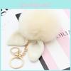 Elegant Pompon Fluffy Women Rabbit Ear Fur Ball Key Chain Rings Bag Keychain Pendant
