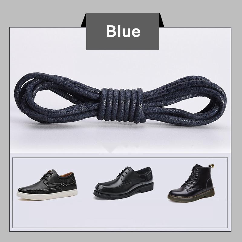 Cotton Waxed Shoelaces Round Oxford Shoe Laces Boots Laces Waterproof Leather Shoelace Length 60/80/100/120/140/180 CM 1Pair