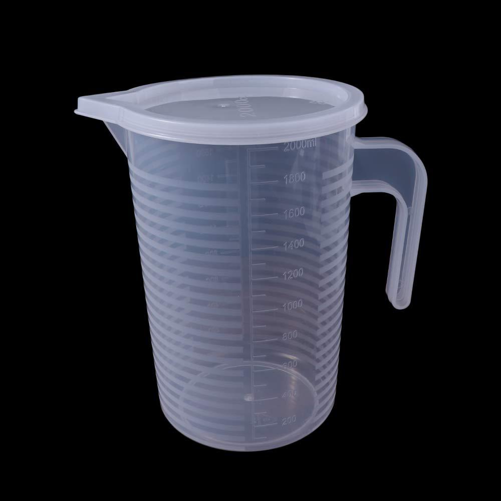 Mehrgrößen Große Kapazität Messbecher mit Skala Kunststoff Wasserkrug Messbecher mit Deckel Transparenter Wasserbehälter Küche