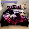 3pcs Romantic Sally Jack Bedding Set, Including 1 Quilt Cover and 2 Pillow Shams, Without Filling, Soft and Comfortable Home Bedroom Fabric, Fash