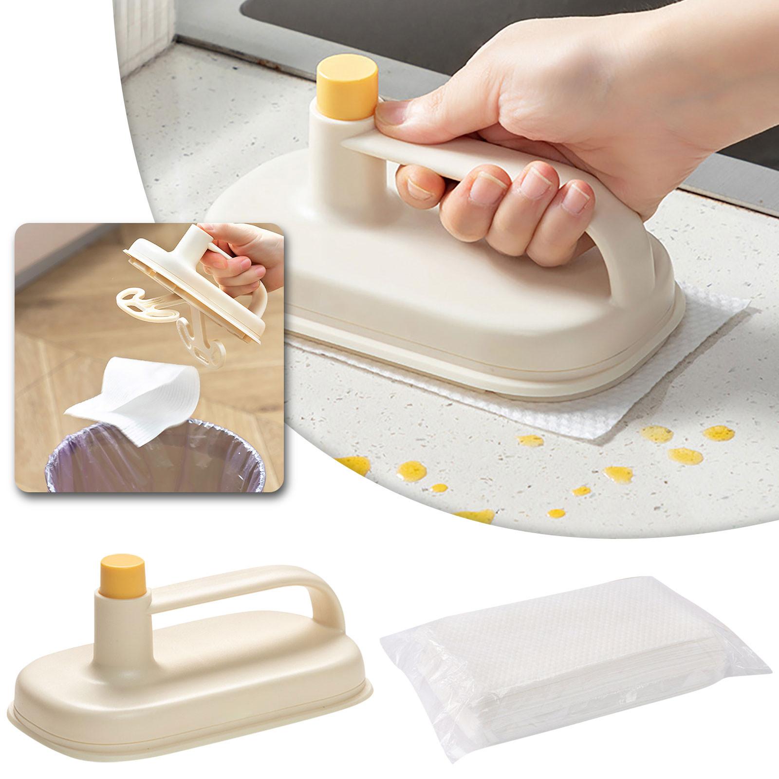 

Щетка для чистки кухни, Щетка для чистки туалета в ванной комнате с ручкой, Гаджеты для чистки кухни со сменными салфетками 50 шт. One Size