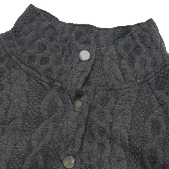 Fall Winter Sweatshirt Twisted Texture Turn-down Collar Pleathed Pocket Long Sleeves Loose Thick Pure Color Elastic Cuff Daily Wear Casual Top