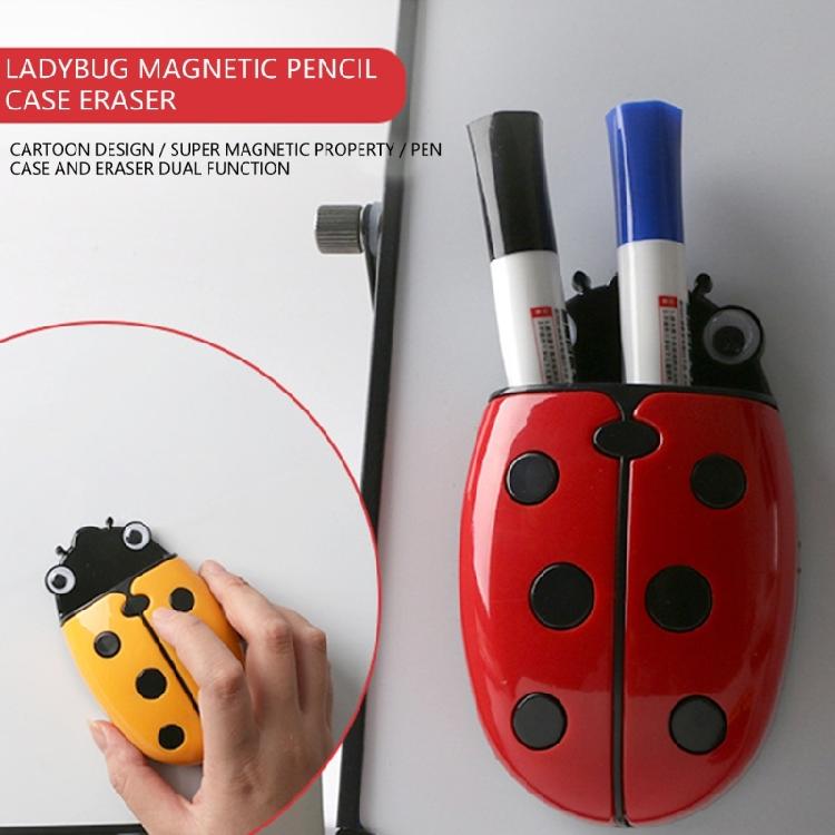 Ladybugs Magnetic Pen Holders for Refrigerator Magnetic Storage Box Marker Holders Kitchen Container