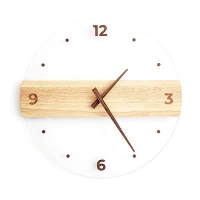 Wall Clock Silent Round Decorative Modern Acrylic Panel Hanging Clock for Living Room Bedroom