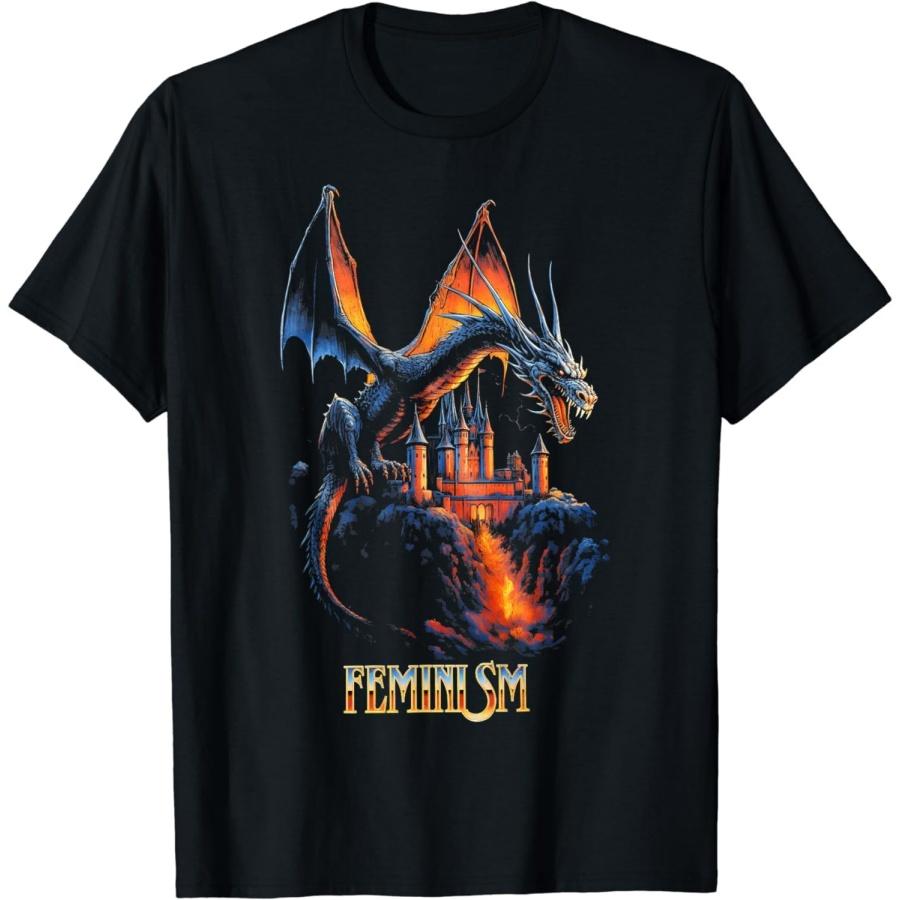 GerRit Feminism Dragon Fantasy Vintage T-Shirt XXXXXL чёрный
