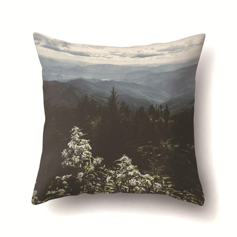 Modern Painted Simple Household Car Polyester Pillow Case Car Decoration Home Printed Waist Pillow Case