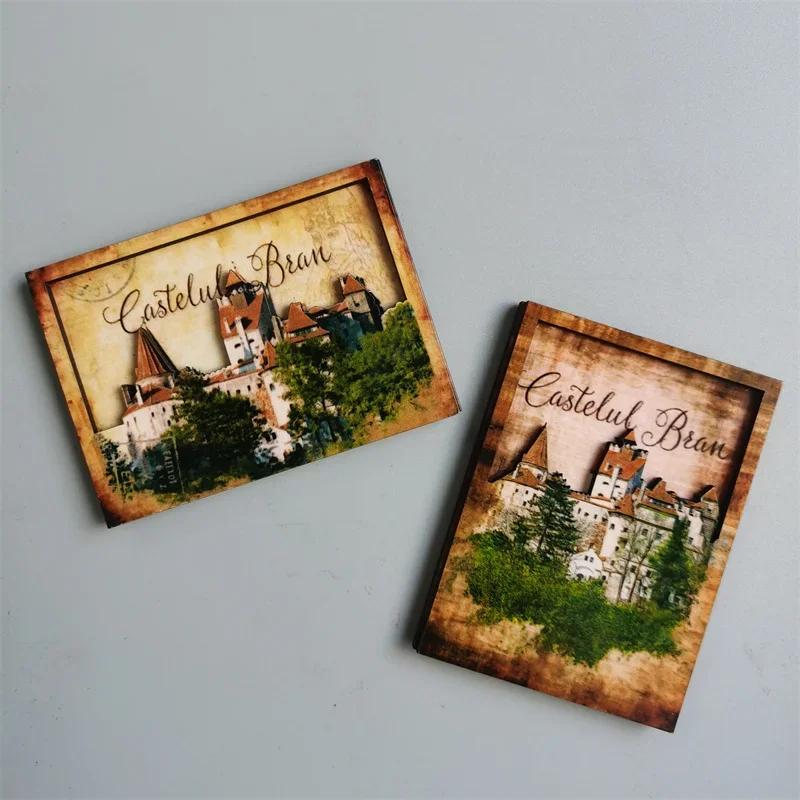 Romania Fridge Magnets Tourist Souvenir Refrigerator Sticker Wooden and Resin Fridge Magnetics Sticker for Home Decor Collection