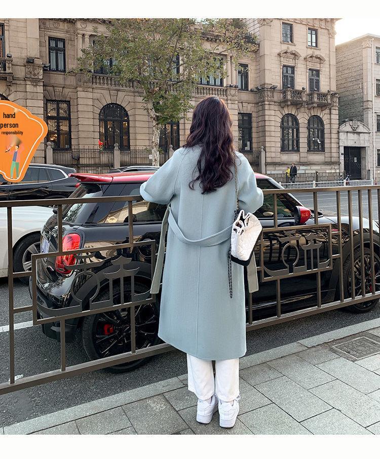 Women's 2025 Autumn/Winter Korean Double-sided Plush Wool Coat - Loose, Mid-length, Hepburn Style