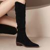 Fashion Ladies Knee High Shaft Shoes New In Trend 2025 Spring Autumn Women's Long Boots Demi-season Hot Y2k On Promotion Pu Goth Gyaru