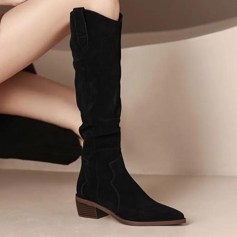 Fashion Ladies Knee High Shaft Shoes New In Trend 2025 Spring Autumn Women's Long Boots Demi-season Hot Y2k On Promotion Pu Goth Gyaru