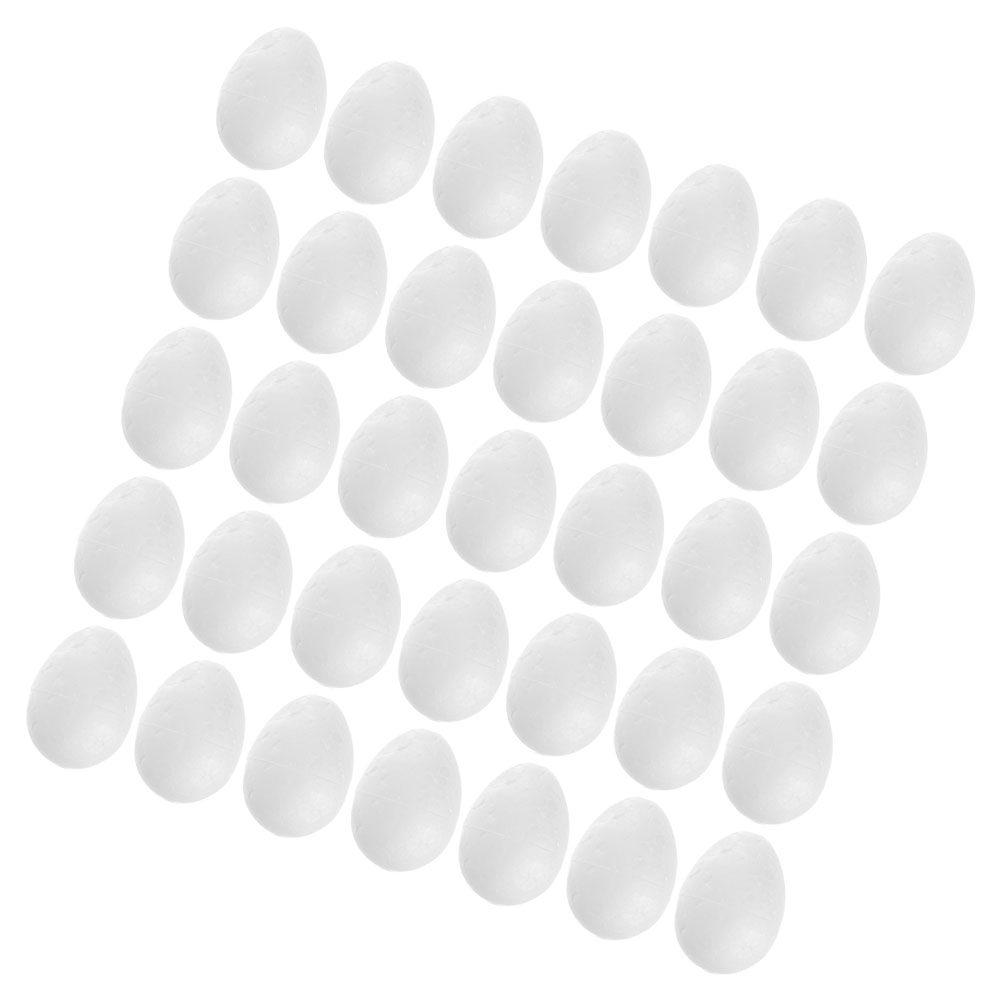 60Pcs Easter DIY Foam Eggs White Smooth Foam Crafts for Painting Decorating Creative Art Projects Holiday Craft Supplies