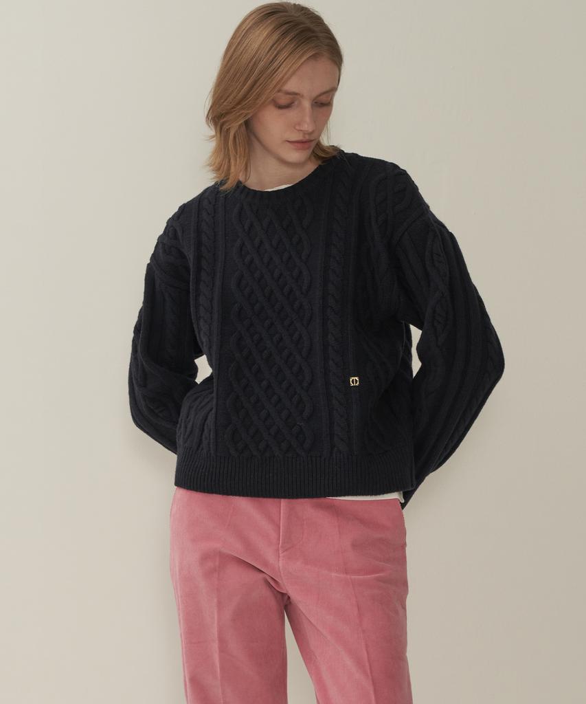 MOTT Classic Cable Knit - Navy