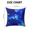 Blue Star square Jacquard Pillow Cover for Sofa Office Waist Cushion Cover Home Decorative Pillowcase