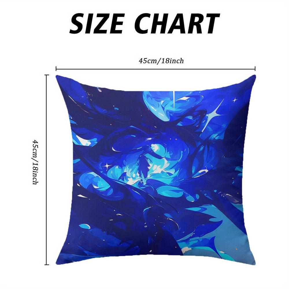 Blue Star square Jacquard Pillow Cover for Sofa Office Waist Cushion Cover Home Decorative Pillowcase