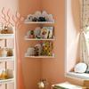 3PCS Cute Cloud Corner Wall Shelf White Floating Display Storage Rack For Kids Bedroom Decor Management Organizer