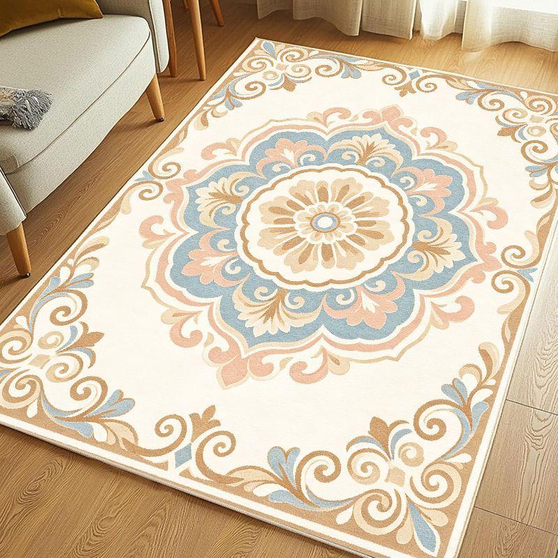 Retro French Countryside Area Rug Waterproof Non Slip Floor Carpet for Living Room Bedroom Study Home Decor