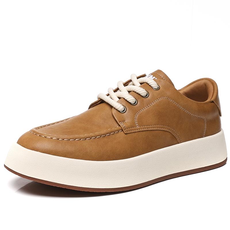 Golden Sapling Male Casual Skateboarding Shoes Winter Flats Genuine Leather Men Daily Round Toe Boat Shoes Man Trendy