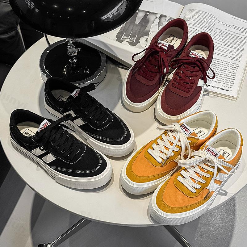Men's Breathable Canvas Skate Shoes 2025 New Outdoor Fashion Comfort Flat Running Shoes Lace-Up Mens Tennis Shoes Zapatillas
