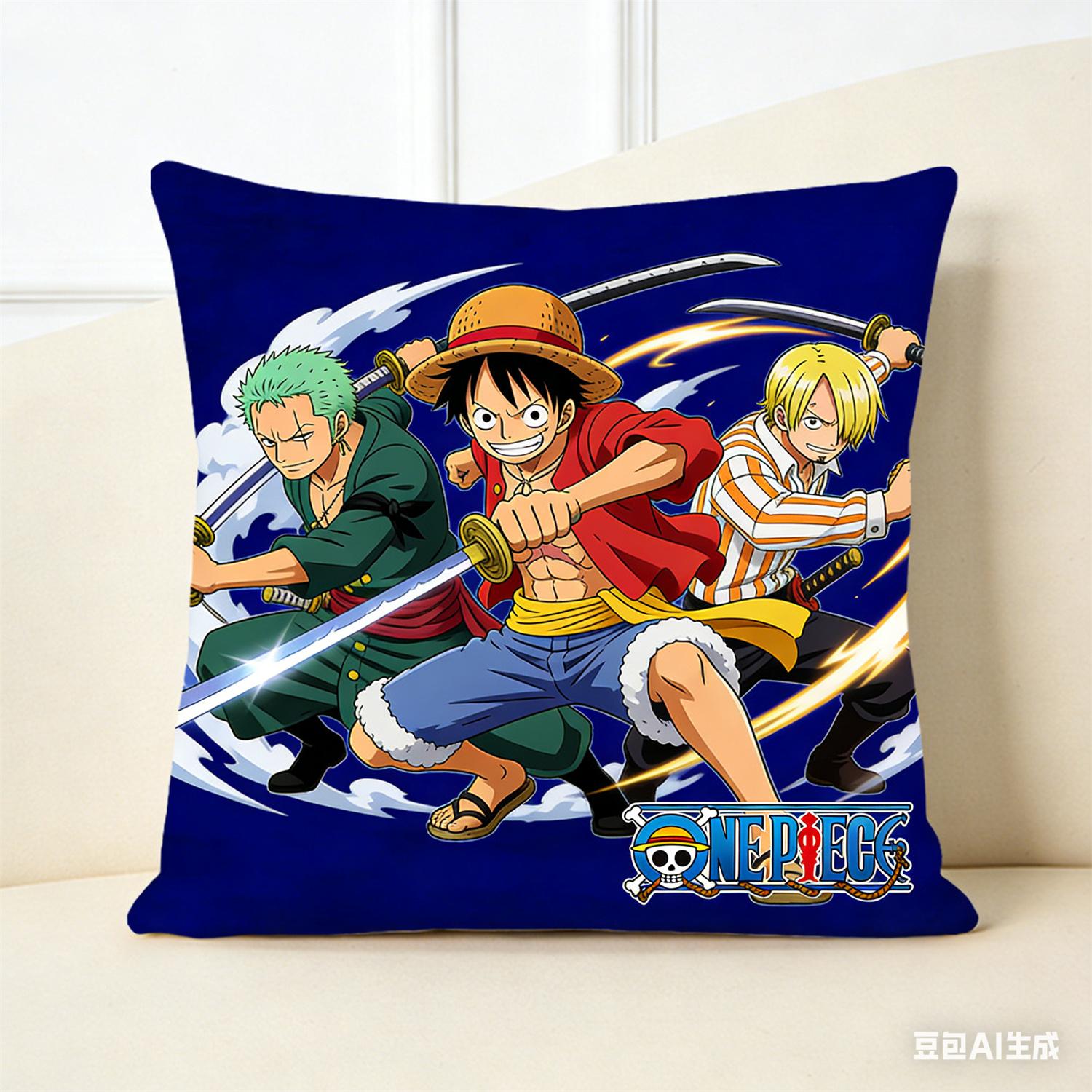 

Наволочка с принтом персонажа из аниме One Piece, любимого фанатами. Декоративная наволочка для спальни, гостиной и энтузиастов аниме 45x45cm