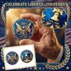 USA Patriotic Commemorative Coin, Double-Sided Bird& Bell Challenge Coin
