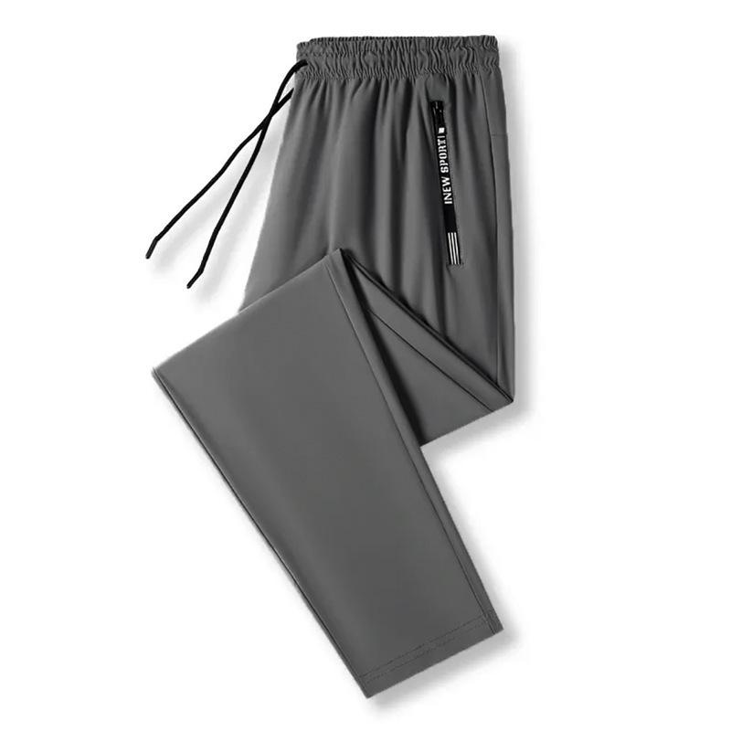 Men's Summer Ice Silk Jogger Pants - Casual, Loose, Versatile, Air Conditioning, Sports Pants with a Straight Leg Design.