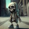 Cool Skeleton Figurine Small Resin Halloween Skeleton Doll Statue Collectible Skull Dwarf Ornament for Home Room Office Desk Decor