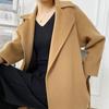 Women Wool Coat TIDENOVEL 100% Wool Autumn Wool Long Coat Handmade Loose Pea Coat Winter Warm Wool Long Jacket Cashmere Overcoat