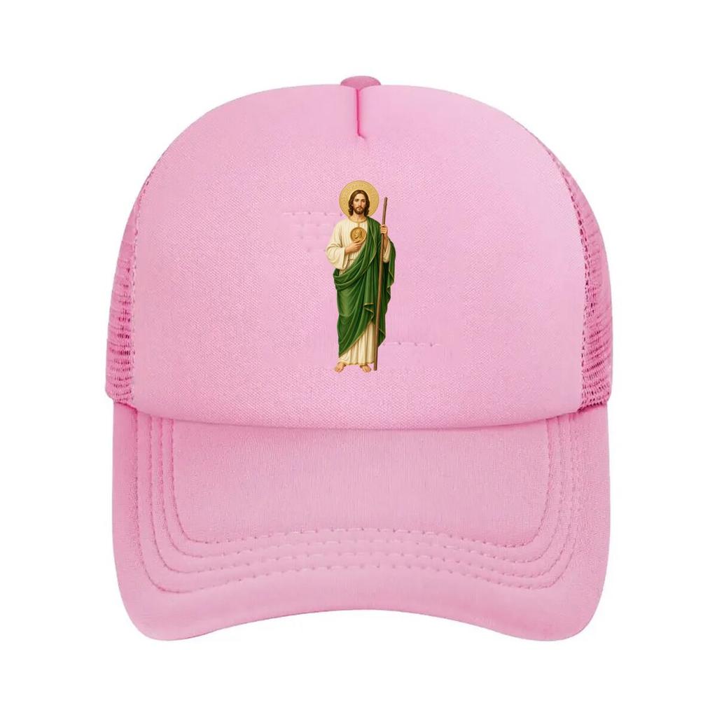Saint Portrait With Green Robe Halo Mesh Baseball Cap For Womens Unisex FeUnisex Beach Dad Hat Hip Hop
