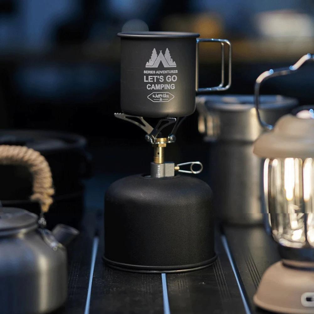 300ML Camping Mug Outdoor Aluminium Alloy Water Cup with Foldable Handle Tea Beer Coffee Mug Coffee Wine Cup for Hiking Travel