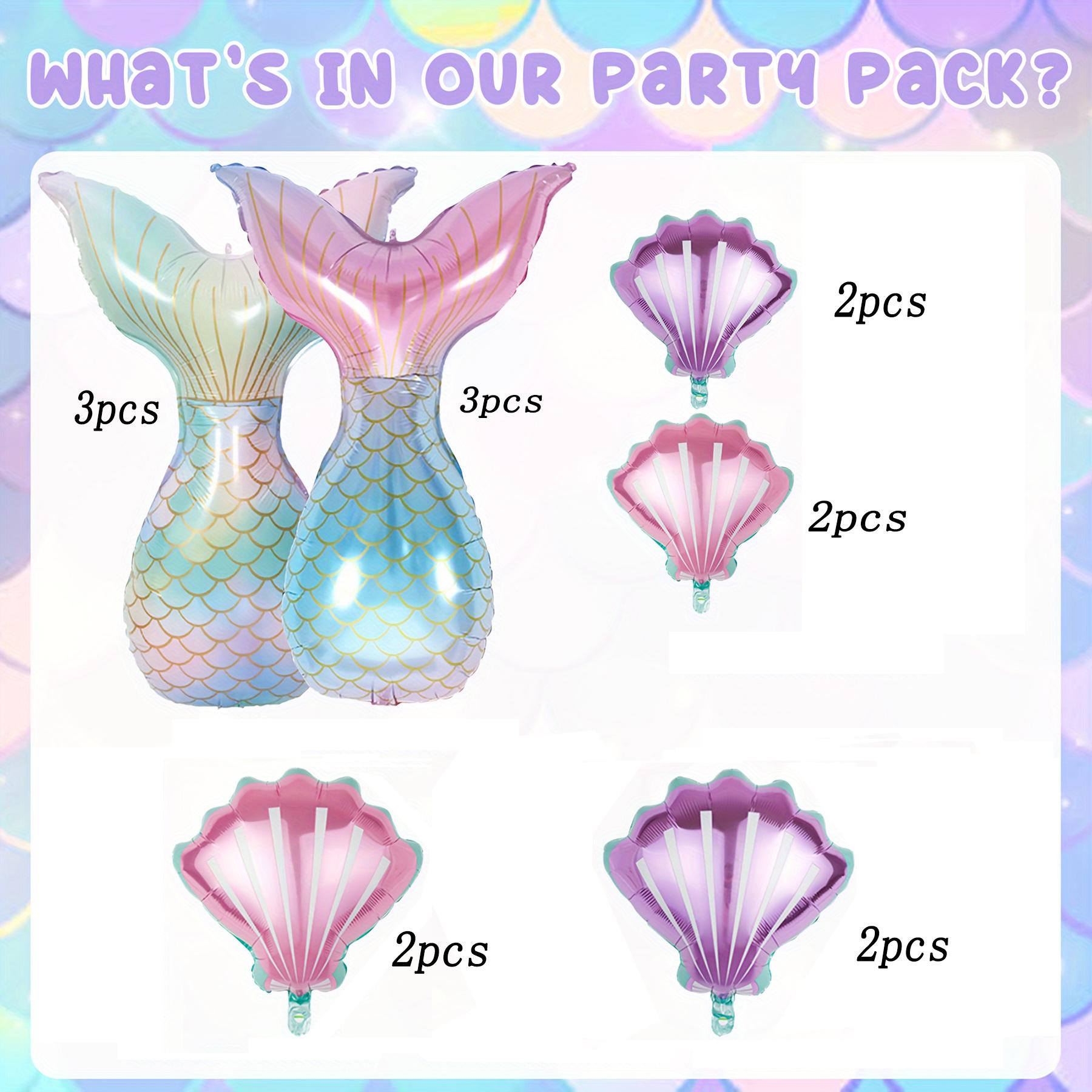 

14 шт. тема русалки мультфильм рыбий хвост ракушка алюминиевая пленка воздушный шар детские первые дети день рождения принцесса океан сказка украшения для вечеринки