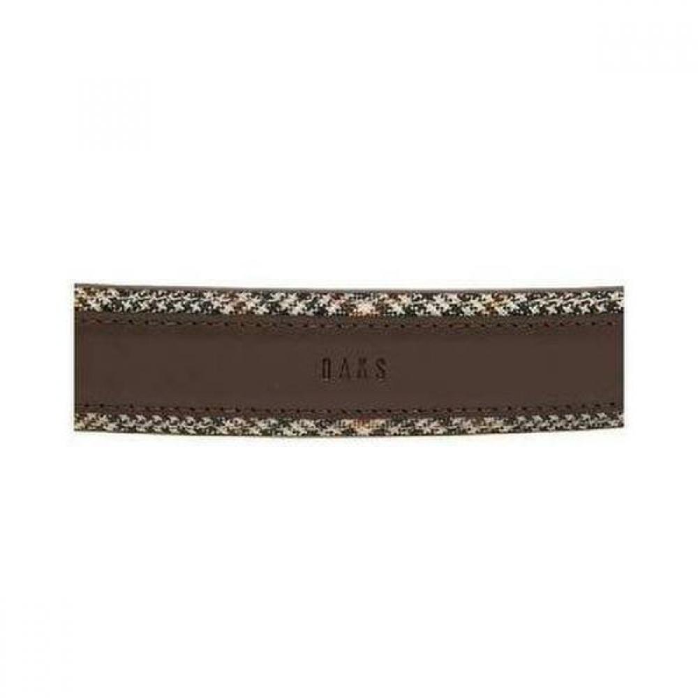 Daks Dark Brown Leather Check Line Bijou Belt Dbbe2f722w3