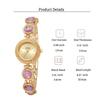 Fashionable, Personalized, Trend-setting Pearl Dial Gemstone Strap Ladies' Quartz Watch Suitable for Daily Wear and Christmas Gi