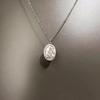 Exquisite Gothic Red Drip Glaze Sliver Color Geometry Oval Double-sided Angel Pendant Necklace for Women Jewelry Accessory Gifts