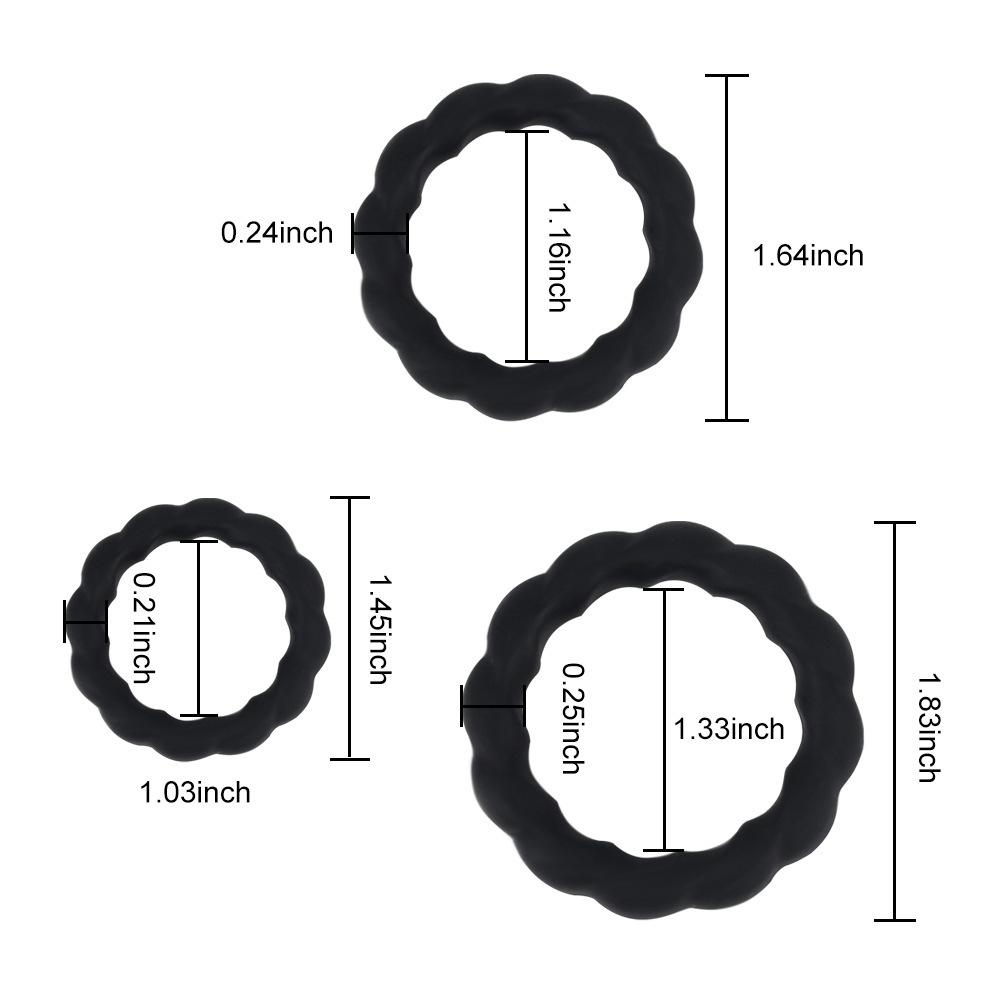 3pcs Silicone Semen Lock Ring Men Ejaculation Delay Cock Rings Sex Toys Male Adult Luminous Locking Ring Juguetes Para Adulltos