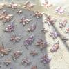 Gradient White Pink Butterfly Flower Shiny Stars Chic Spring Petal 5D Soft Adhesive Nail Art Stickers Decorations Manicure Decal