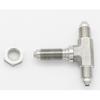 3AN Male Stainless Steel 3 Way Bulkhead Tee T Brake Hose Fitting Adapter with AN3 Bulkhead Lock Nut