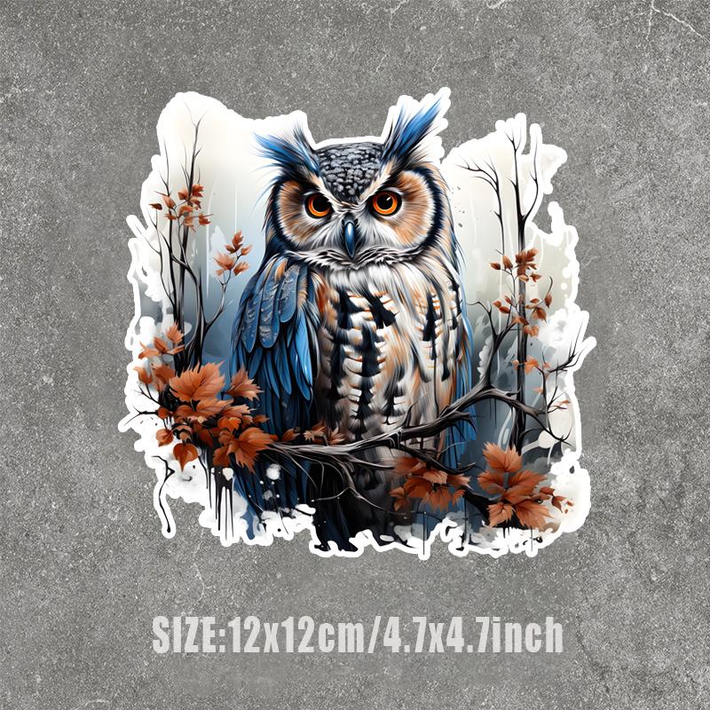 

Автомобільні наклейки «Сова стоїть на гілці», атмосферостійкі вінілові наклейки на вікна, вироби на бампері - наклейки з ПВХ на транспортні засоби білий