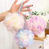 Dreamy Dazzling Color Bathing Flower Foaming Sponge Bubble Wisp Body Exfoliating Shower Flowers Mesh Ball Body Wash Skin Cleaner