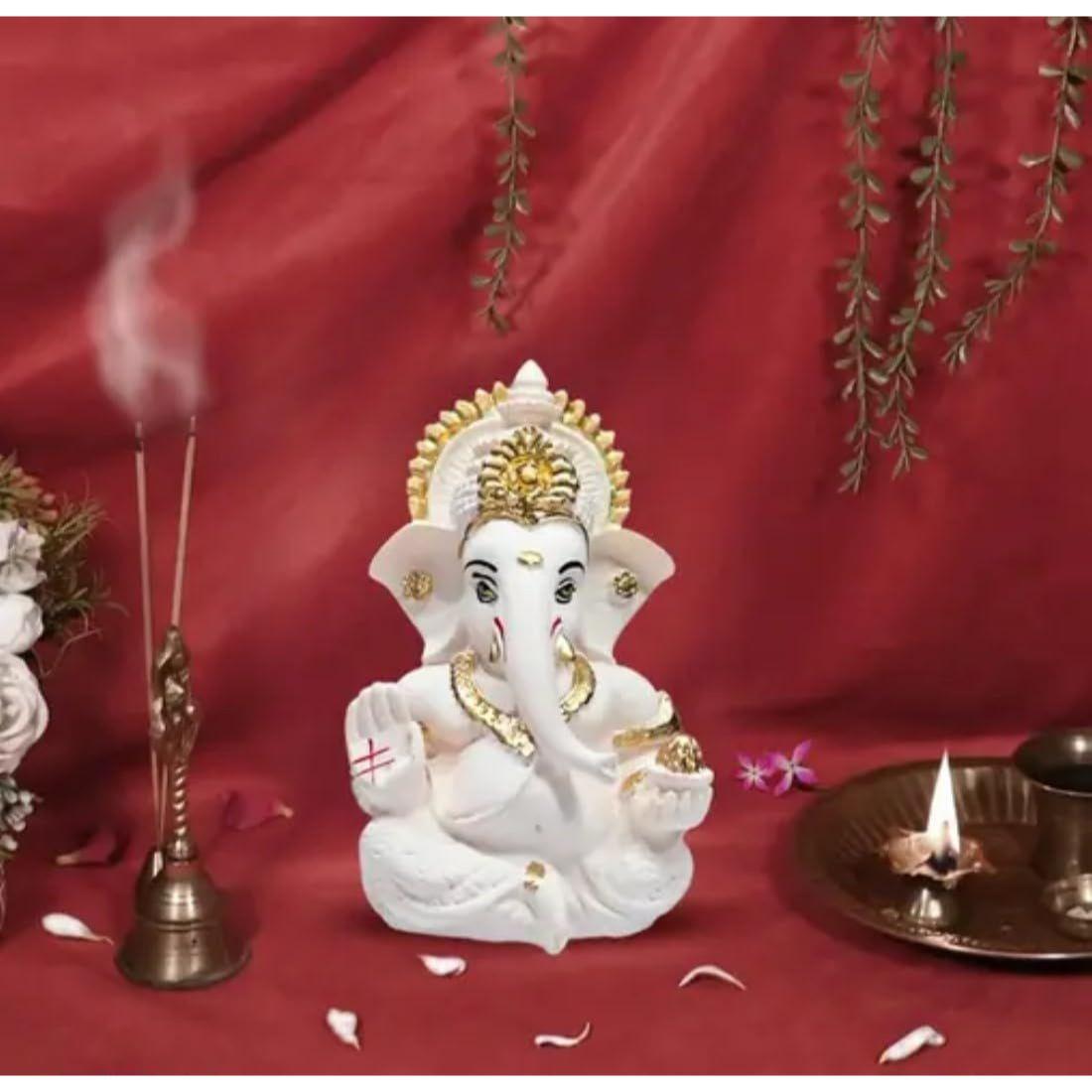 

Слоновая кость Отделка Идол Ганеши Приборная панель автомобиля, Господь Ганеша Мурти, Идол Ганапати для Домашнего Декора Пуджа бхагван Статуя Ганеши