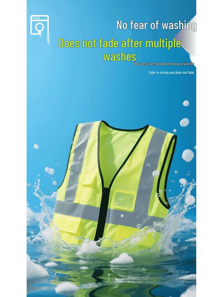 Iron Head Kung Fu High-Visibility Reflective Safety Vest - Breathable Mesh for Construction & Security