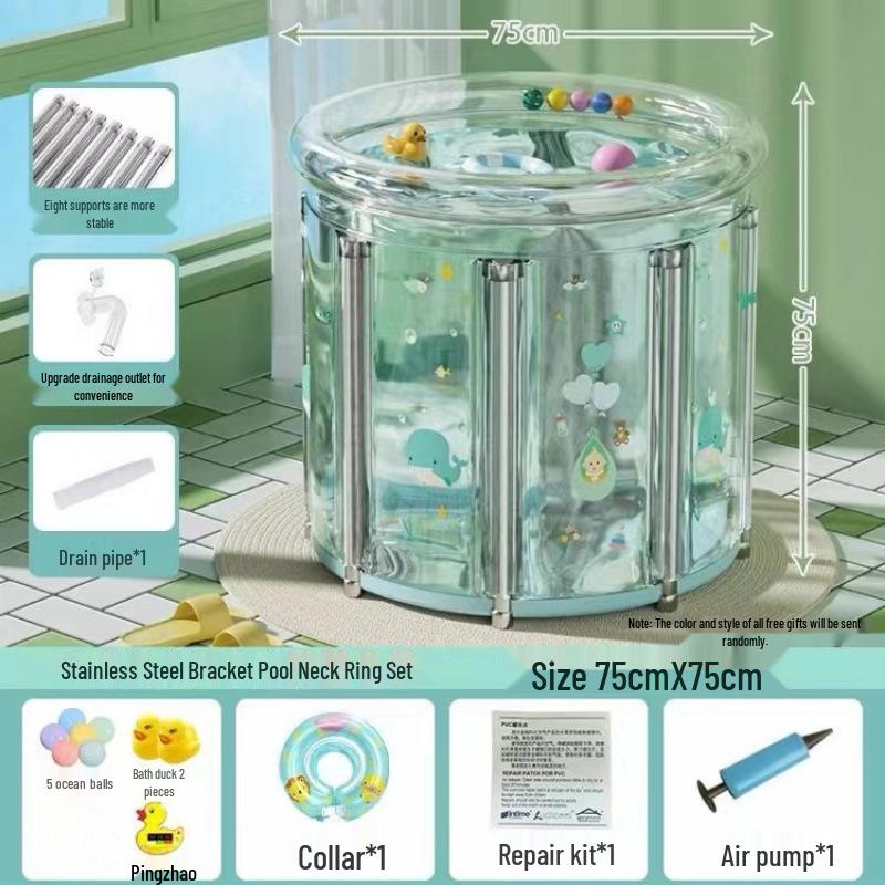 Foldable Transparent Bathtub: Kids & Adults Swimming Bucket