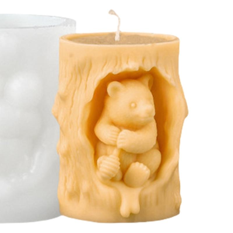 Lovely Bear Candle Mould Silicone Molds Ornament Molds Castings Molds Cartoon Animal Plasters Molds Craft Supplies