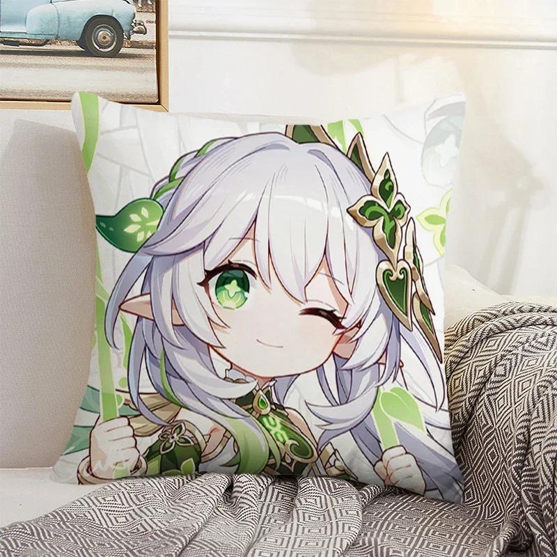 Genshin Impact Cushion Cover 45*45 Pillow Covers Decorative Sofa Cushions Pillowcase  Pillows Decor Home Pillowcases