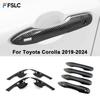 Carbon Fiber Print Side Door Handle Cover & Bowl Trim For Toyota Corolla ‑2024 Exterior Chrome Moulding Accessories