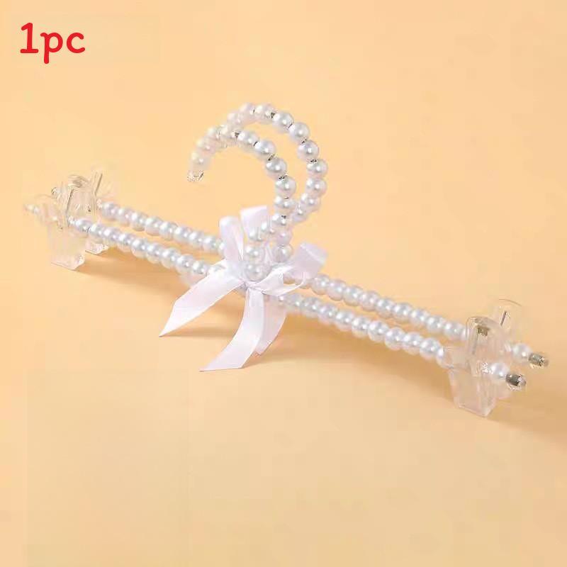 Anna Princess Dress Hangers Set With Pearl Accents For Childs Wardrobe Storage White 32cm